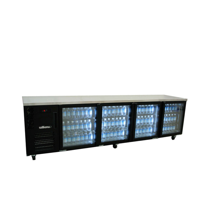 Williams Boronia HB4UGBHC / HB4RGB - 4 Door Black Colorbond Undercounter Display Fridge 2775mm 760L
