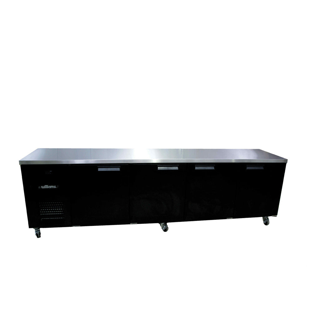 Williams Boronia HB4USBHC / HB4RSB - 4 Door Black Colorbond Undercounter Display Fridge 2775mm 760L