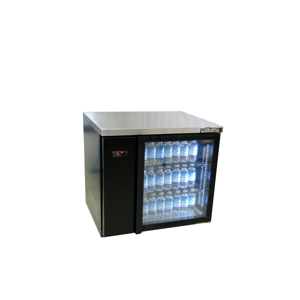 Williams Boronia HB1UGB / HB1RGB - 1 Door Black Colorbond Undercounter Display Fridge 1017mm 180L