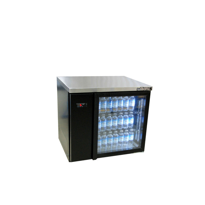 Williams Boronia HB1UGB / HB1RGB - 1 Door Black Colorbond Undercounter Display Fridge 1017mm 180L