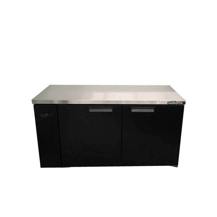 Williams Boronia HB2USBHC / HB2RSB - 2 Door Black Colorbond Undercounter Display Fridge 1603mm 360L