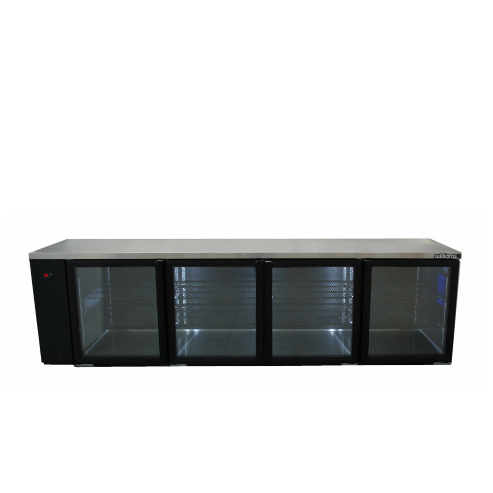 Williams Boronia HB4UGBHC / HB4RGB - 4 Door Black Colorbond Undercounter Display Fridge 2775mm 760L