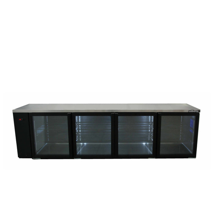 Williams Boronia HB4UGBHC / HB4RGB - 4 Door Black Colorbond Undercounter Display Fridge 2775mm 760L