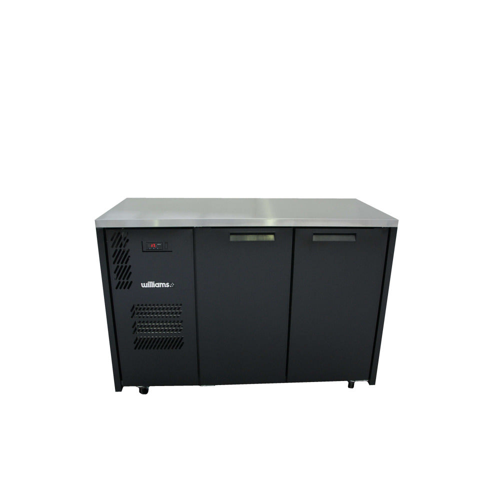 Williams Cameo HC2USBHC / HC2RSB - 2 Door Black Colorbond Undercounter Display Fridge 1497mm 420L
