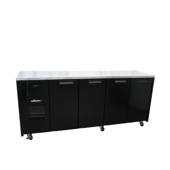 Williams Cameo HC4USBHC / HC4RSB - 4 Door Black Colorbond Undercounter Display Fridge 2537mm 870L