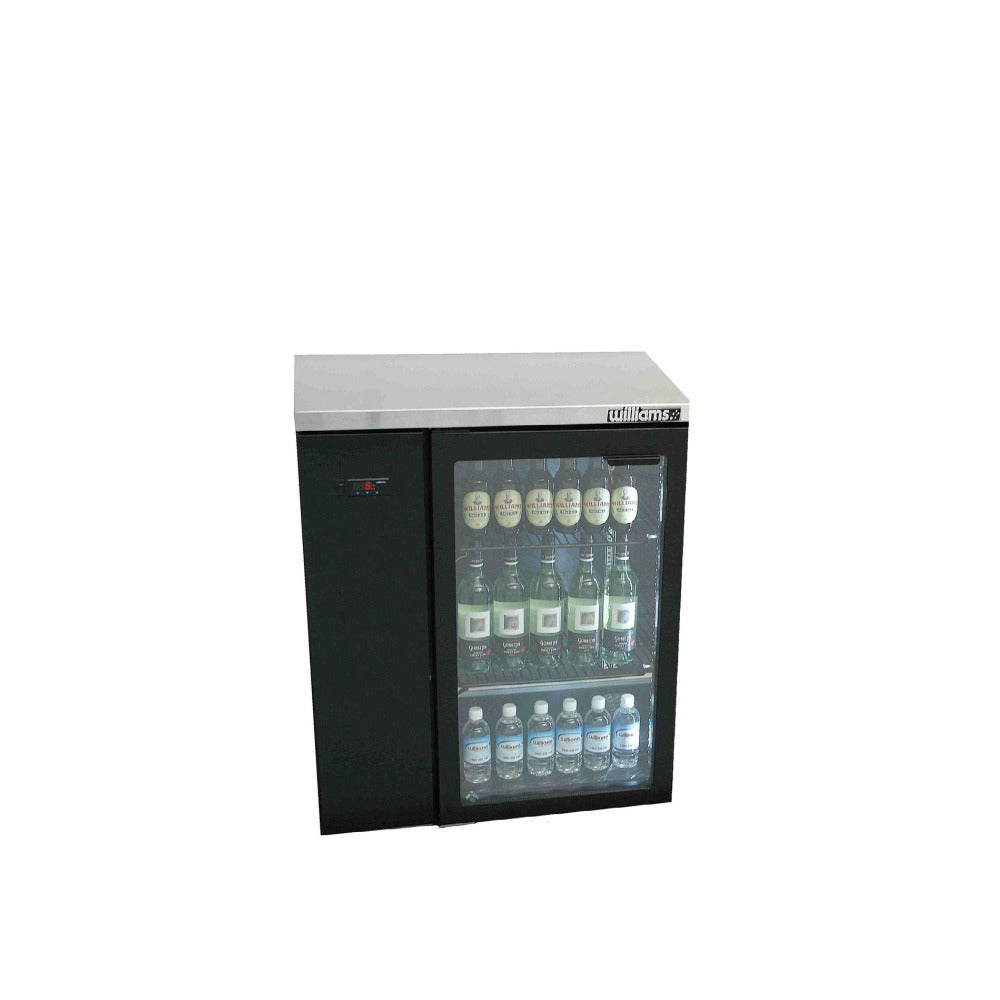 Williams Cameo HC1UGB / HC1RGB - 1 Door Black Colorbond Undercounter Display Fridge 977mm 200L