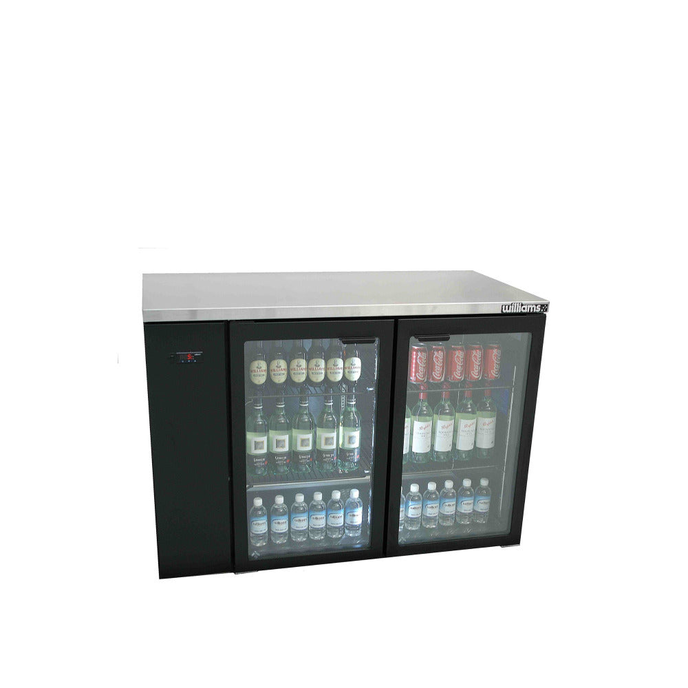 Williams Cameo HC2UGBHC / HC2RGB - 2 Door Black Colorbond Undercounter Display Fridge 1497mm 420L