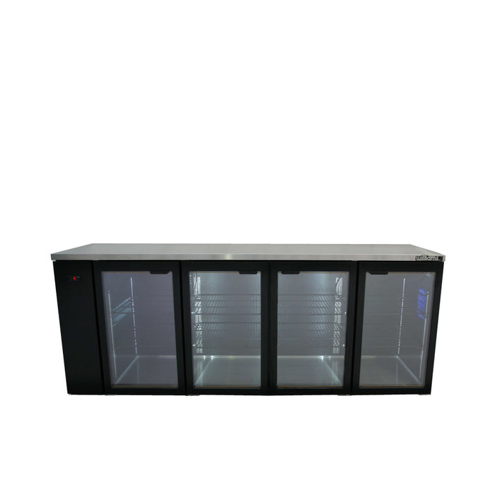 Williams Cameo HC4UGBHC / HC4RGB - 4 Door Black Colorbond Undercounter Display Fridge 2537mm 870L