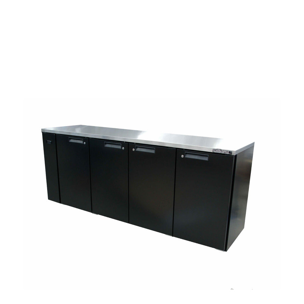 Williams Cameo HC4USBHC / HC4RSB - 4 Door Black Colorbond Undercounter Display Fridge 2537mm 870L