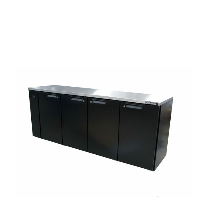 Williams Cameo HC4USBHC / HC4RSB - 4 Door Black Colorbond Undercounter Display Fridge 2537mm 870L