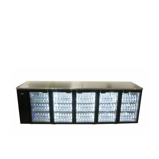 Williams Cameo HC5RGB - 5 Door Black Colorbond Back Bar Counter Display Fridge 2866mm 1100L