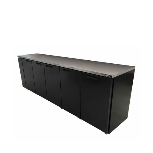 Williams Cameo HC5RSB - 5 Door Black Colorbond Back Bar Counter Display Fridge 2866mm 1100L