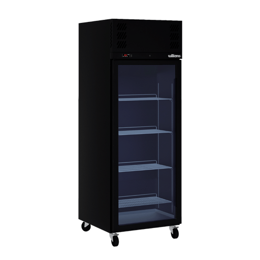 Williams Pearl HP1GBHC - 1 Door Black Colorbond Upright Display Fridge 740mm 520L