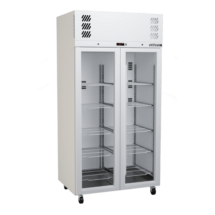 Williams Pearl HPR2GWHC - Slim 2 Door White Colorbond Upright Display Fridge 1000mm 750L