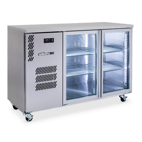 Williams Cameo HC2UGSHC / HC2RGS - 2 Door Stainless Steel Undercounter Display Fridge 1497mm 420L
