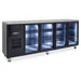 Williams Cameo HC4UGBHC / HC4RGB - 4 Door Black Colorbond Undercounter Display Fridge 2537mm 870L