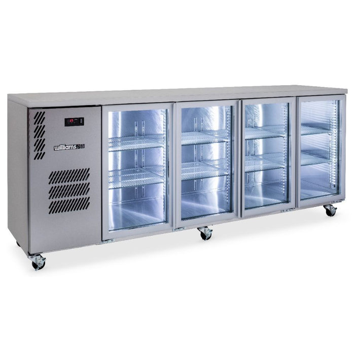 Williams Cameo HC4UGSHC / HC4RGS - 4 Door Stainless Steel Undercounter Display Fridge 2537mm 870L