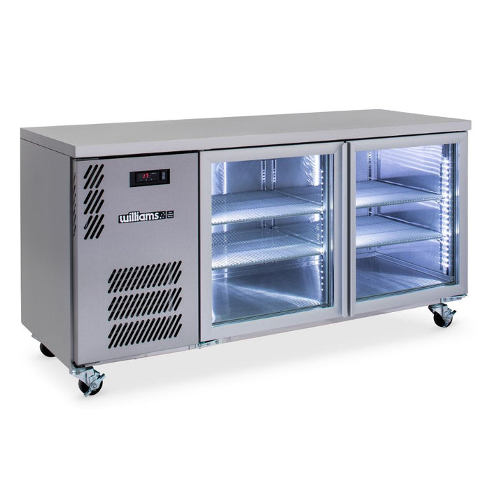 Williams Boronia HB2UGSHC / HB2RGS - 2 Door Stainless Steel Undercounter Display Fridge 1603mm 360L
