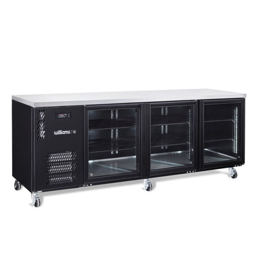 Williams Boronia HB3UGBHC / HB3RGB - 3 Door Black Colorbond Undercounter Display Fridge 2189mm 560L