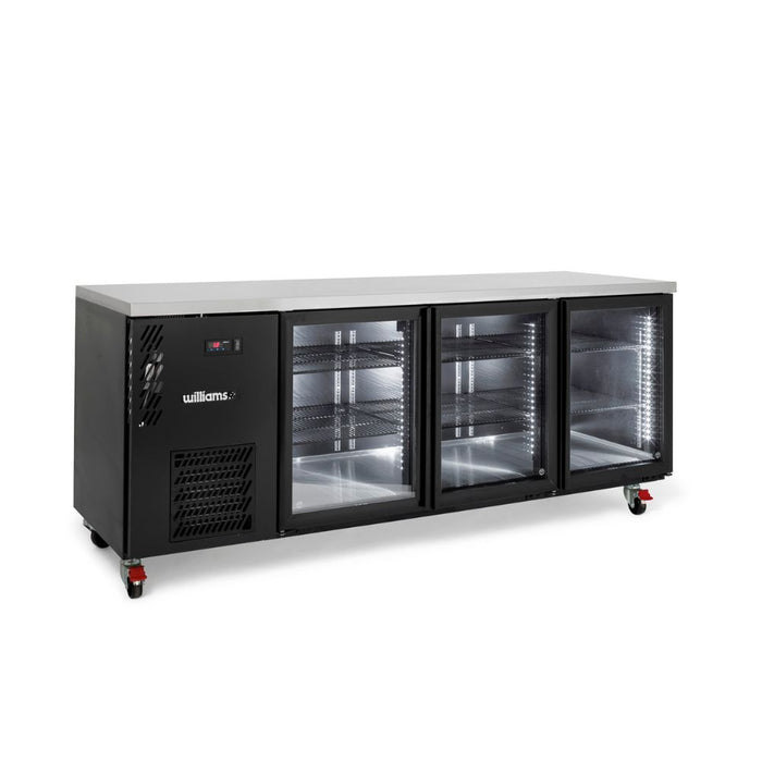 Williams Cameo Mini HCM3UGBHC - 3 Door Black Colorbond Undercounter Display Fridge 2017mm