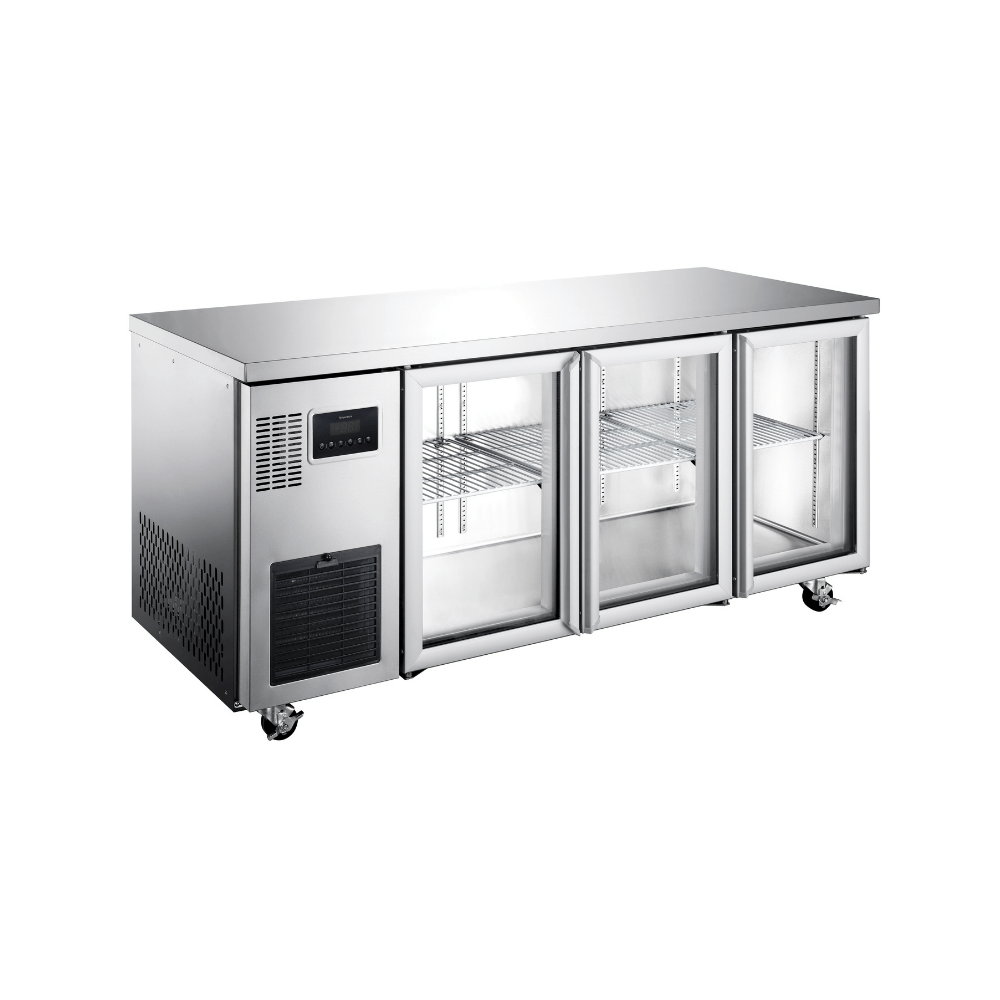 Williams Topaz Under Counter HTU3GSHC - 3 Door Stainless Undercounter Glass Door Fridge 1765mm 410L