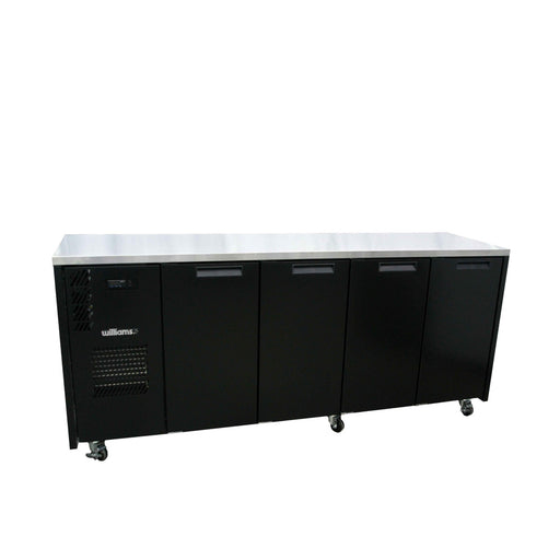 Williams Cameo HC4USBHC / HC4RSB - 4 Door Black Colorbond Undercounter Display Fridge 2537mm 870L