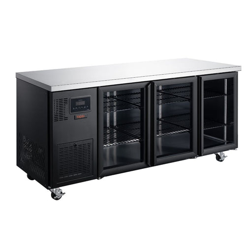 Williams Topaz Under Counter HTU3GBHC - 3 Door Black Undercounter Glass Door Fridge 1765mm 410L
