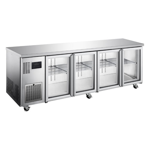 Williams Topaz Under Counter HTU4GSHC - 4 Door Stainless Undercounter Glass Door Fridge 2230mm 500L