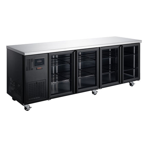 Williams Topaz Under Counter HTU4GBHC - 4 Door Black Undercounter Glass Door Fridge 2230mm 500L