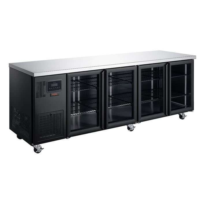 Williams Topaz Under Counter HTU4GBHC - 4 Door Black Undercounter Glass Door Fridge 2230mm 500L