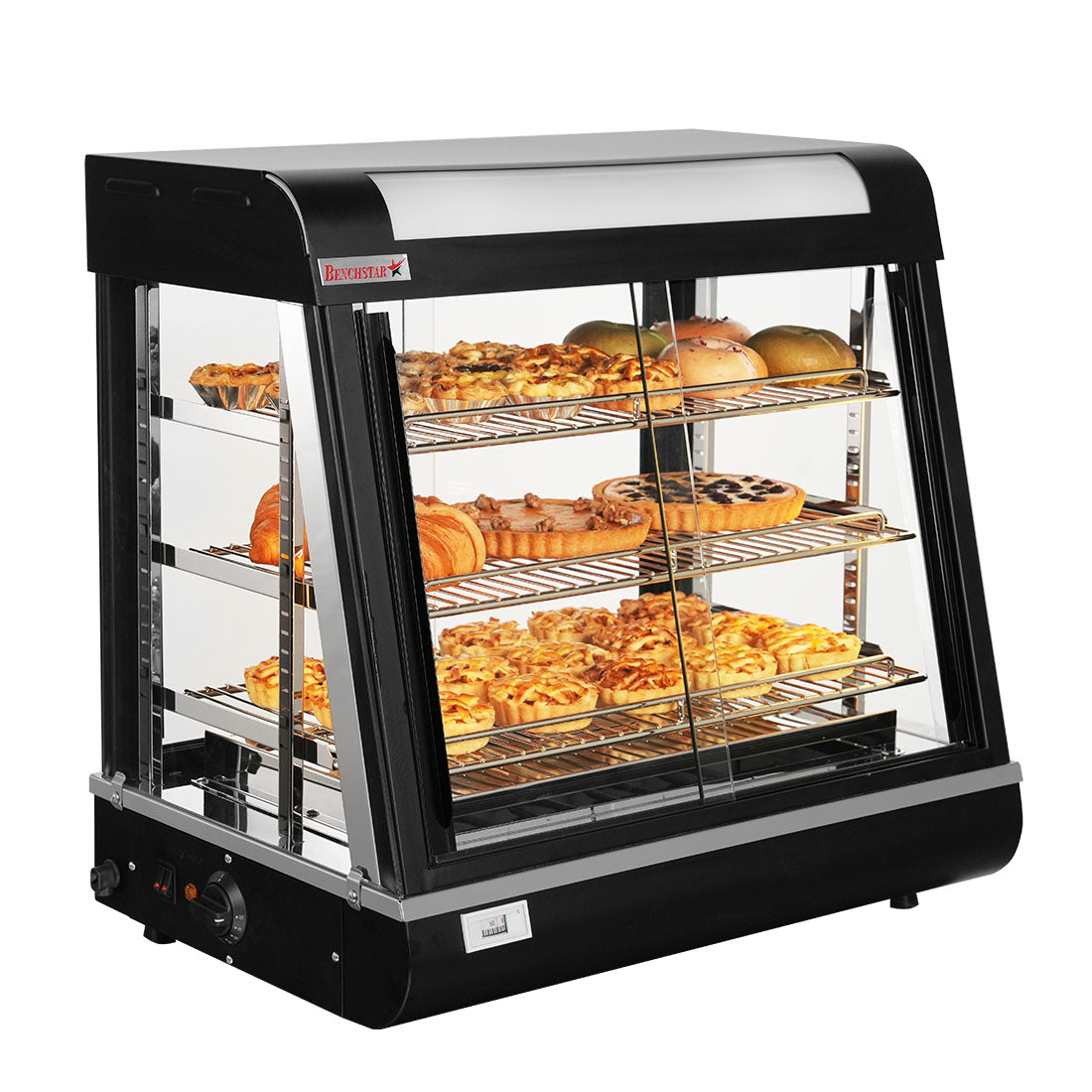 Benchstar PW-RT/660/TGE - Pie Warmer and Hot Food Display, 3 Shelves, 660mm