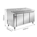 FED Thermaster PWB150 - Three Door Deluxe Pizza Prep Fridge 1500mm 360L - image 2