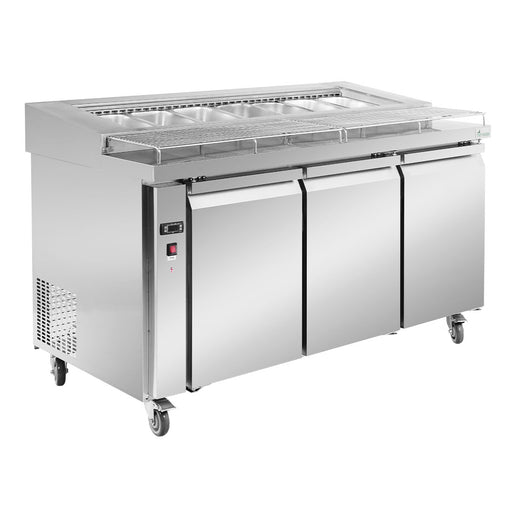 FED Thermaster PWB150 - Three Door Deluxe Pizza Prep Fridge 1500mm 360L