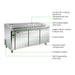 FED Thermaster PWB180 - Three Door Deluxe Pizza Prep Fridge 1800mm 475L - image 3