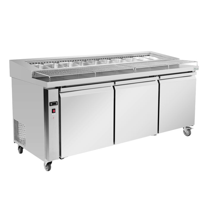 FED Thermaster PWB180 - Three Door Deluxe Pizza Prep Fridge 1800mm 475L