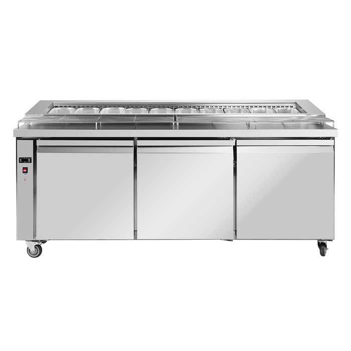 FED Thermaster PWB180 - Three Door Deluxe Pizza Prep Fridge 1800mm 475L - image 8