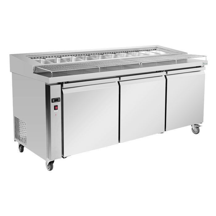 FED Thermaster PWB200 - Three Door Deluxe Pizza Prep Fridge 2000mm 550L