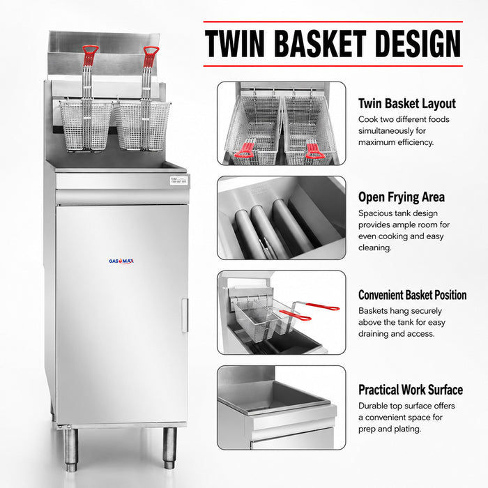 Gasmax RC300E - Superfast 18L 3 Tube Gas Deep Fryer - image 5