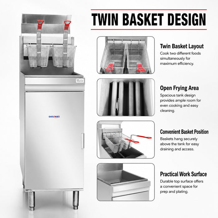 Gasmax RC400E - Superfast 22L 4 Tube Gas Deep Fryer - image 5