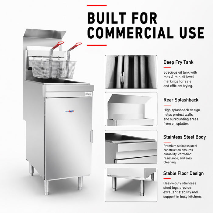 Gasmax RC400E - Superfast 22L 4 Tube Gas Deep Fryer - image 7
