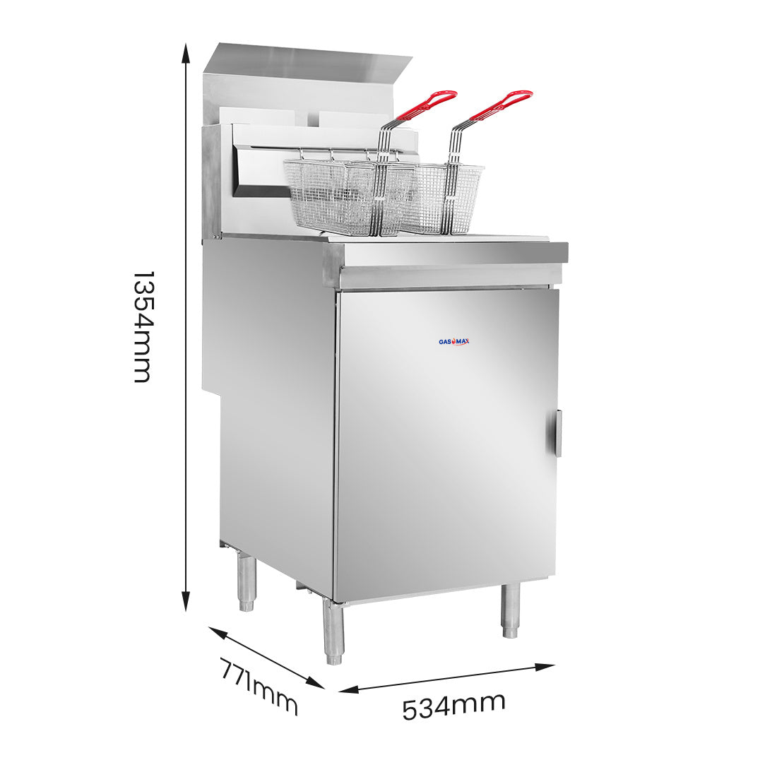 Gasmax RC400TE - Superfast Twin Vat 4 Tube Gas Deep Fryer - image 2