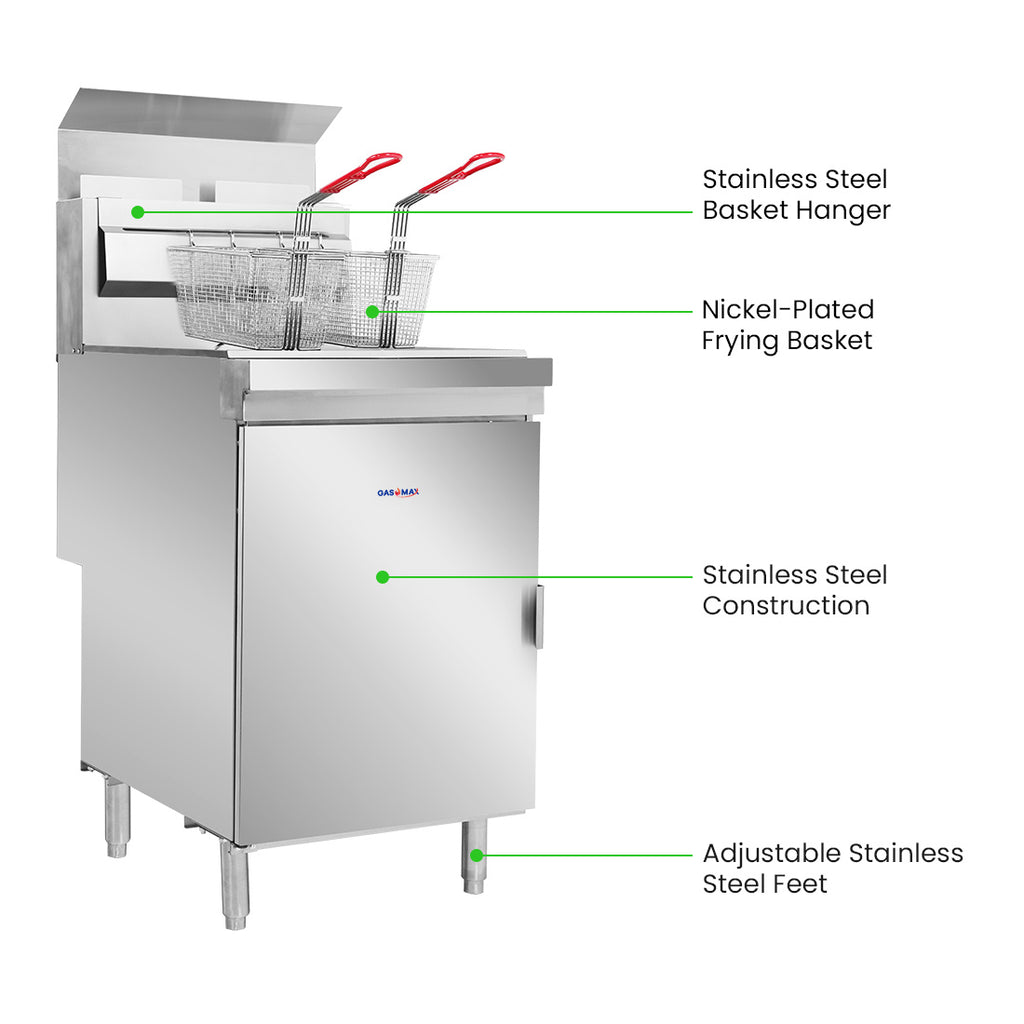 Gasmax RC400TE - Superfast Twin Vat 4 Tube Gas Deep Fryer - image 3