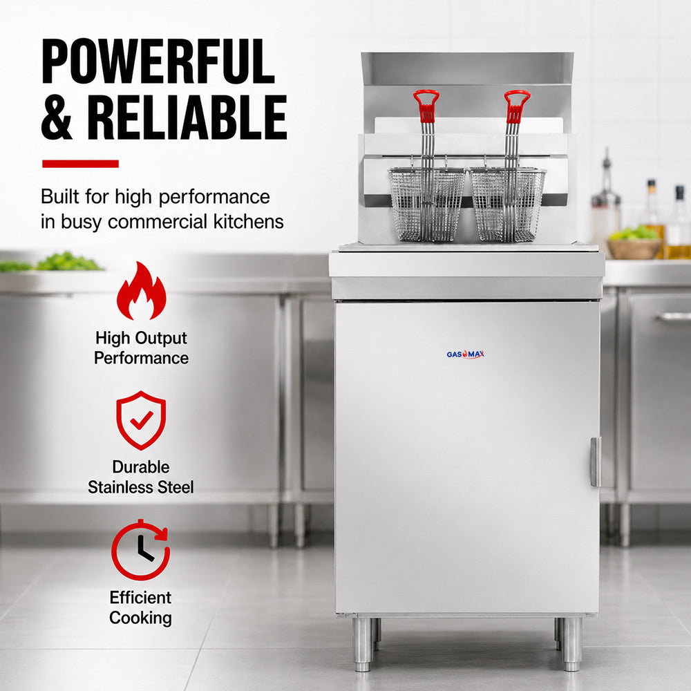 Gasmax RC400TE - Superfast Twin Vat 4 Tube Gas Deep Fryer - image 4