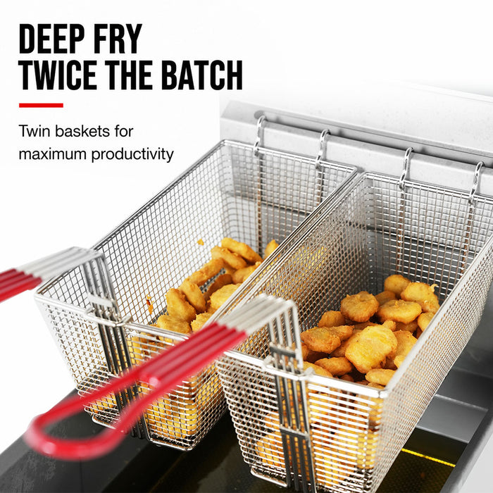 Gasmax RC400TE - Superfast Twin Vat 4 Tube Gas Deep Fryer - image 5