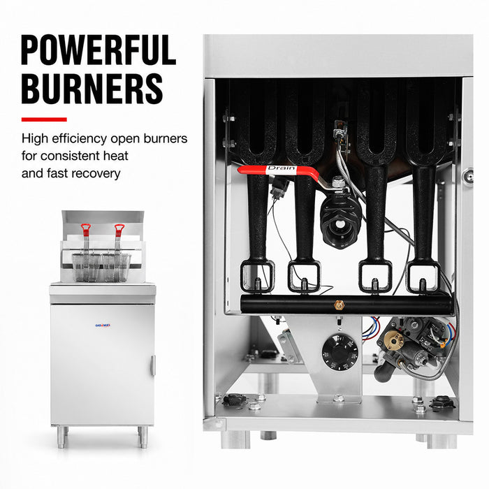 Gasmax RC400TE - Superfast Twin Vat 4 Tube Gas Deep Fryer - image 6
