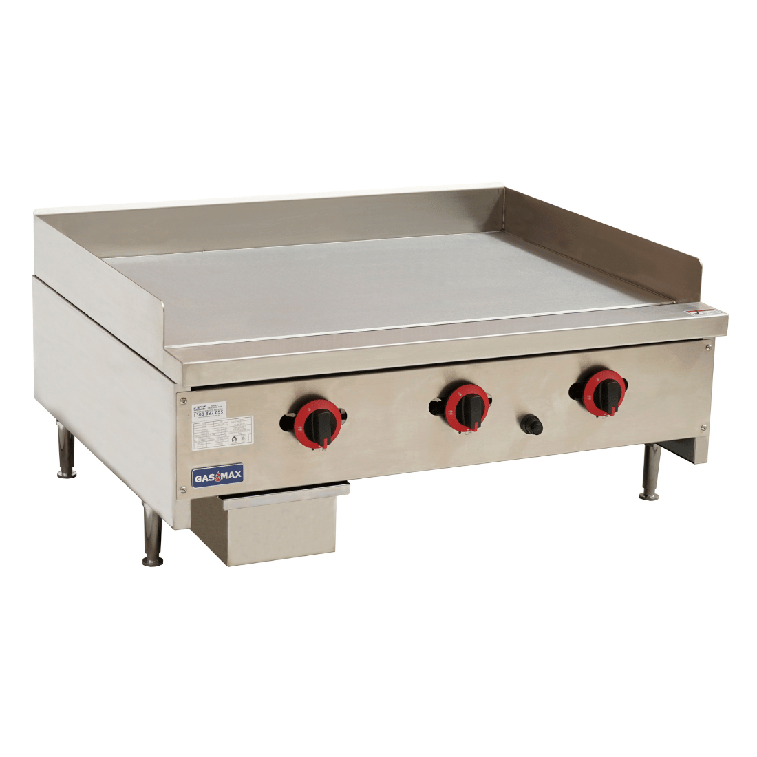 Gasmax RGT-36E - 900mm Gas Griddle Top 3 Burner Removable Plate