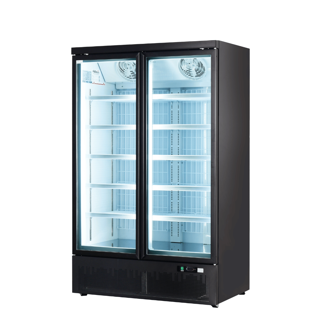 FED Thermaster LG-1000BGBMF - Double Glass Door Supermarket Display Freezer Black 1043L - image 2