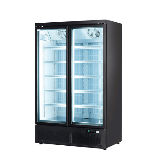 FED Thermaster LG-1000BGBMF - Double Glass Door Supermarket Display Freezer Black 1043L - image 2