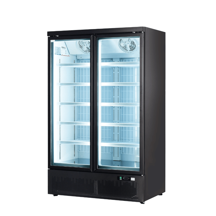 FED Thermaster LG-1000BGBMF - Double Glass Door Supermarket Display Freezer Black 1043L - image 2