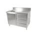 Modular Systems SC-6-1200L-H - Stainless Steel Sink Cabinet with Doors & Drawers, Left Sink 1200 x 600mm